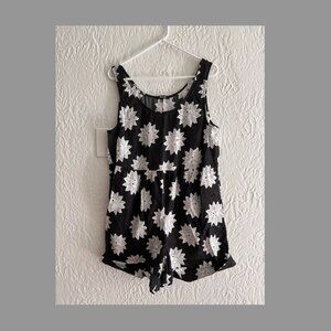 Madewell Black Tank Romper in Sun Lasses